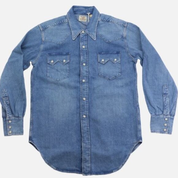 Levi's Vintage Clothing Shorthorn Sawtooth Western Shirt Men's Size S LVC Denim - Picture 1 of 15